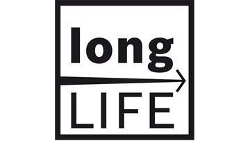 黑色字母“long LIFE”的标志，背景为白色。