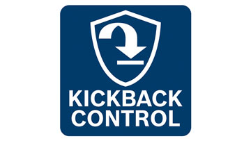 Kickback Control的蓝色徽标，带有盾牌和箭头设计。