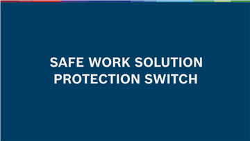 蓝色背景上有白色的“Protection Switch”文本。