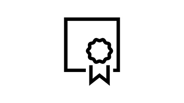 一个黑色符号显示带有印章的证书。