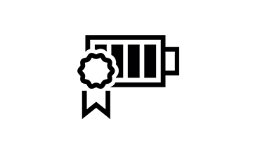 一个黑色的博世图标，带有奖牌和电池符号。